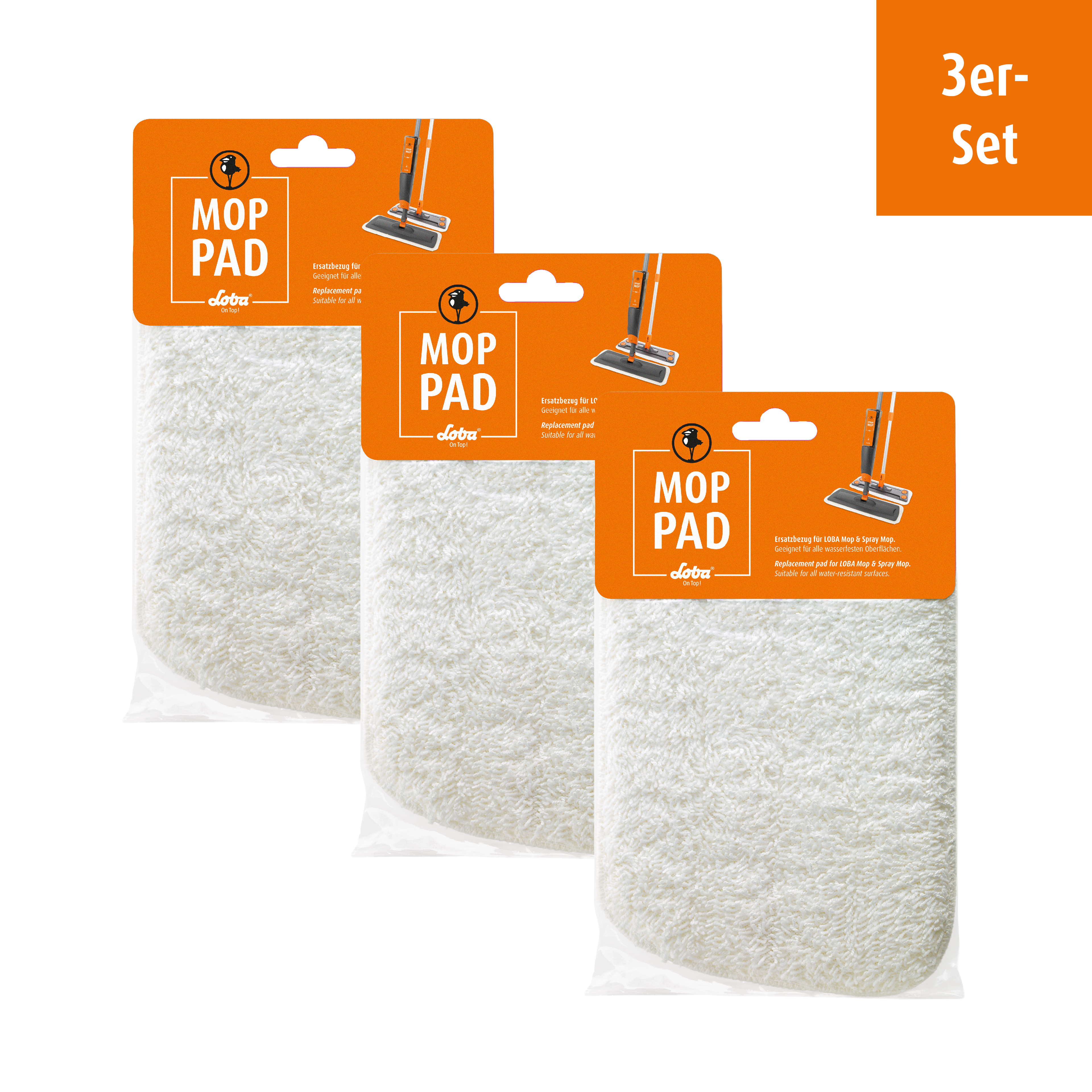 Mop Pad - 3er Set - Ersatzbezug für Spray Mop und Mop