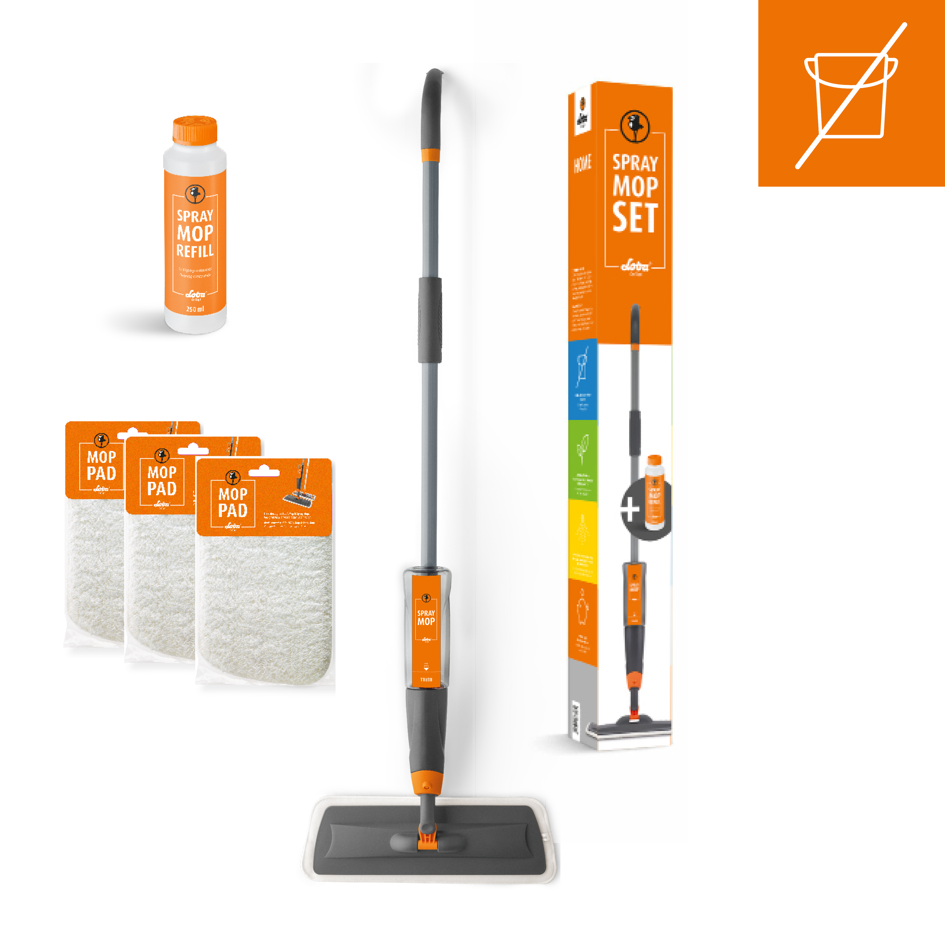 Spray Mop Set + 3 zusätzliche Mop Pads