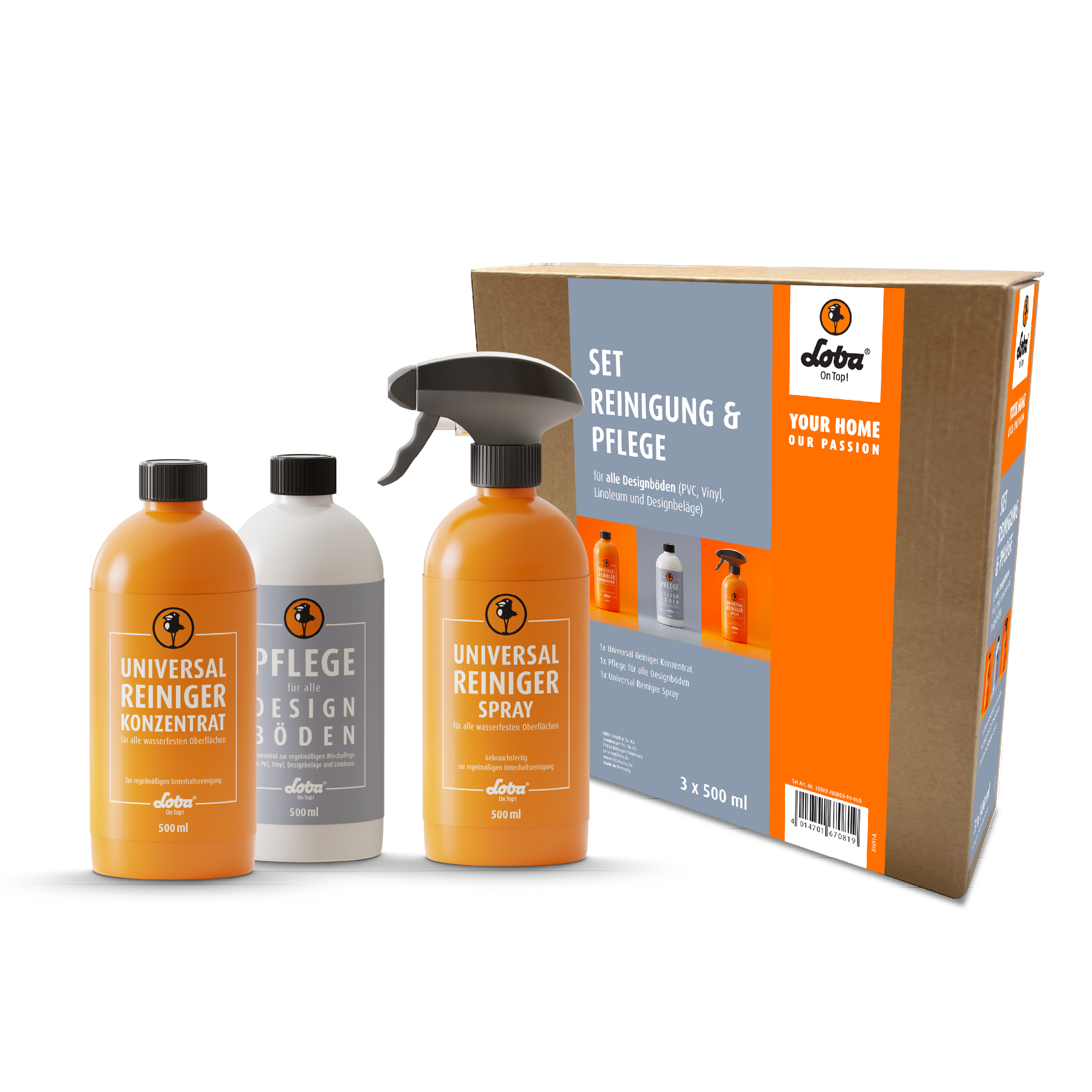 SET Reinigung und Pflege für Designböden + Wischmop + 2 Mop Pads