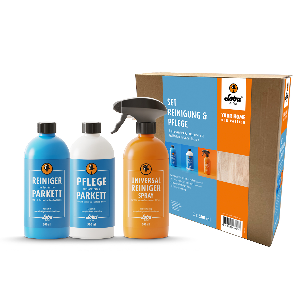 SET Reinigung und Pflege für lackierte Böden + Wischmop + 2 Mop Pads + SprayMop