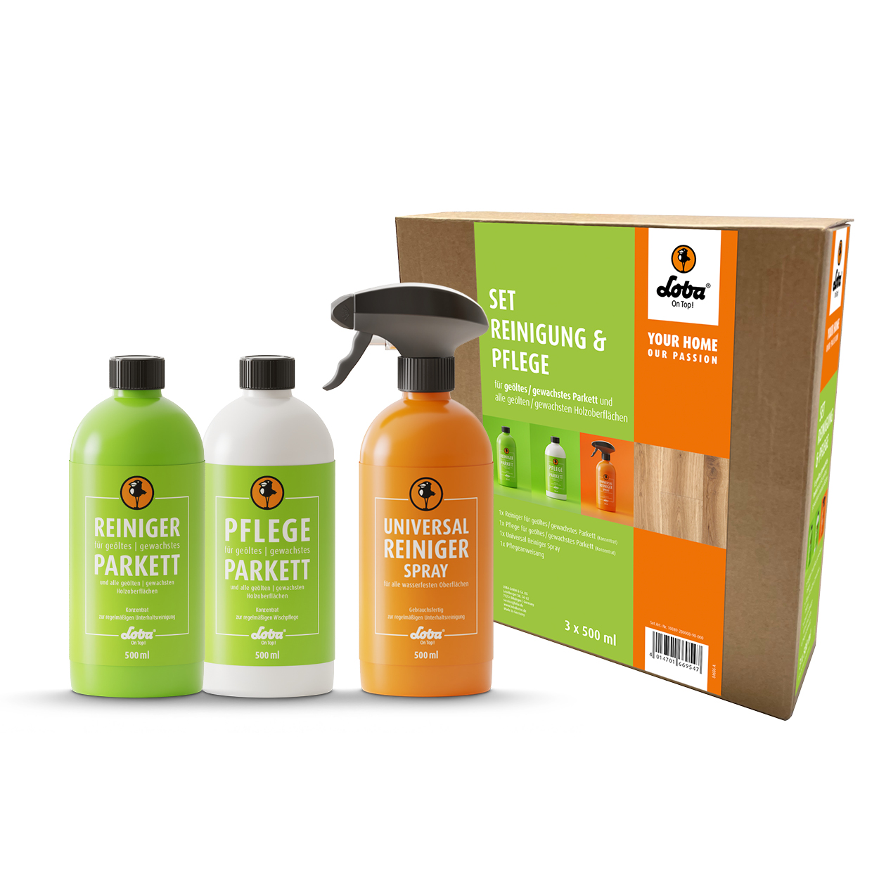 SET Reinigung und Pflege für geölte/gewachste Böden  + Wischmop + 2 Mop Pads