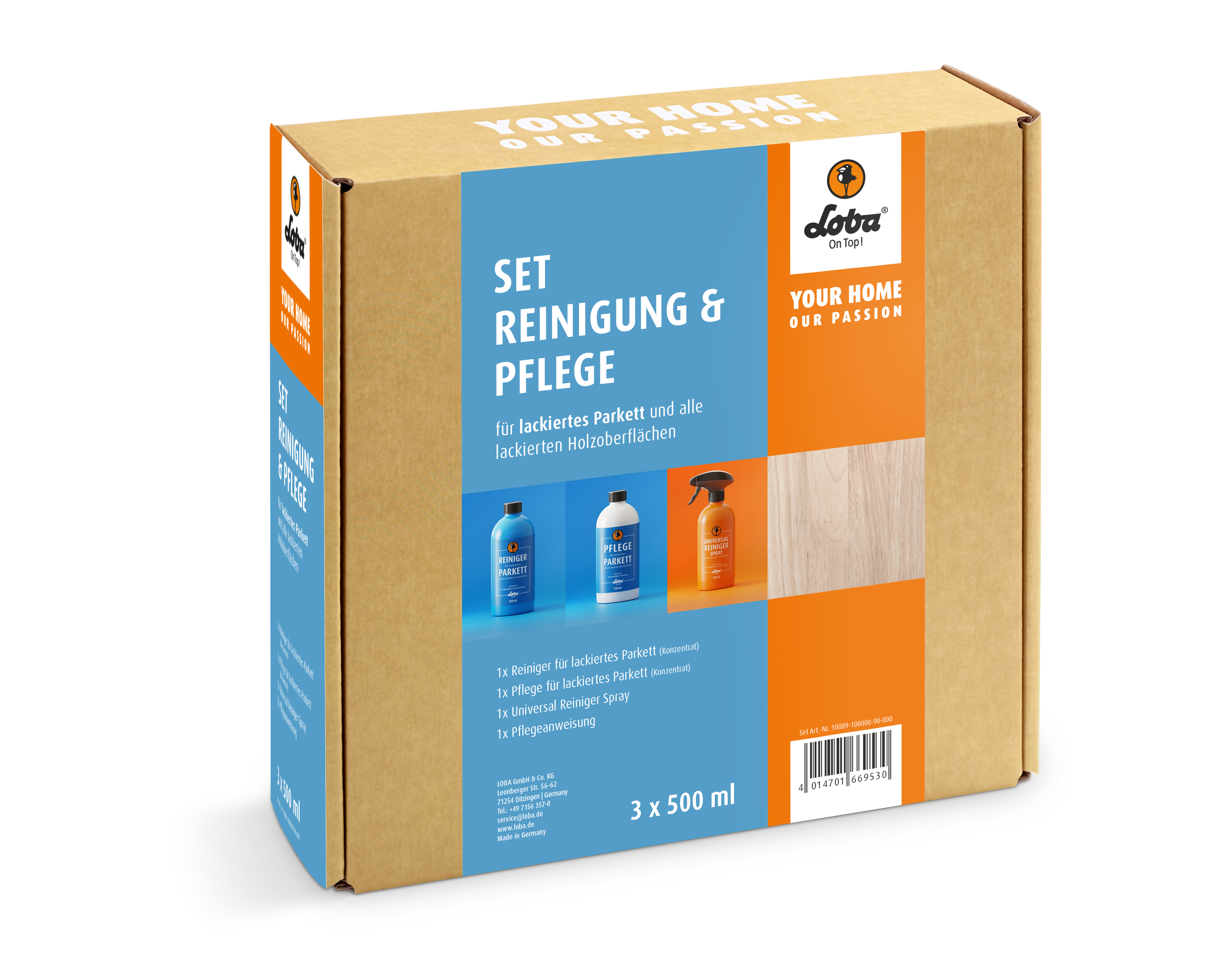 Set Reinigung & Pflege für lackiertes Parkett