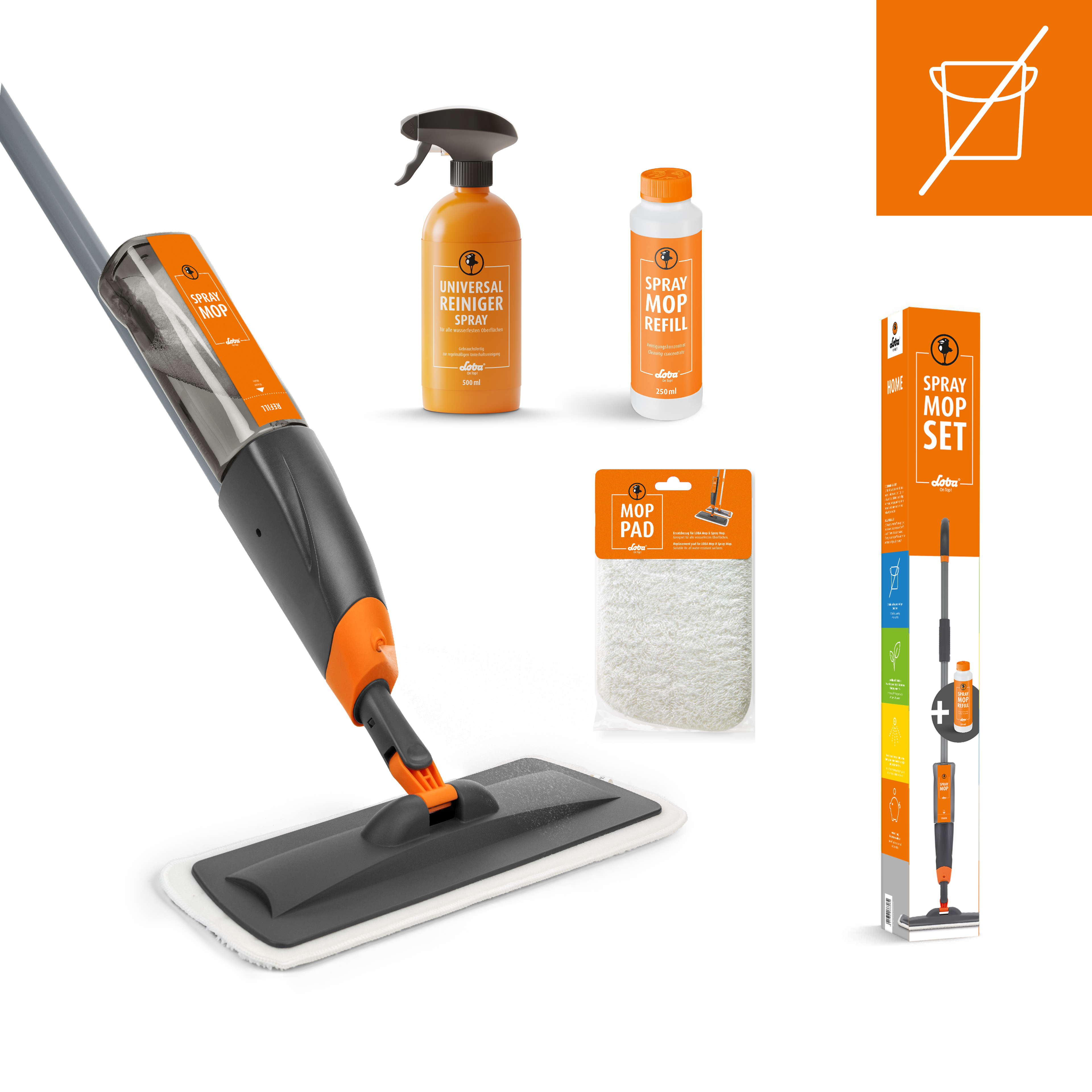 Spray Mop Set und Universal Reiniger Spray